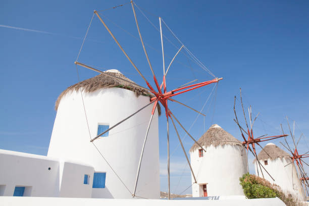 istock Windmills at Mykonos island in Greece 690681710