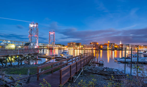 Downtown Portsmouth skyline Portsmouth - New Hampshire, New Hampshire, Cityscape, New England - USA, Urban Skyline portsmouth nh stock pictures, royalty-free photos & images