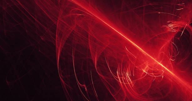 istock Red And Yellow Abstract Lines Curves Particles Background 690689478