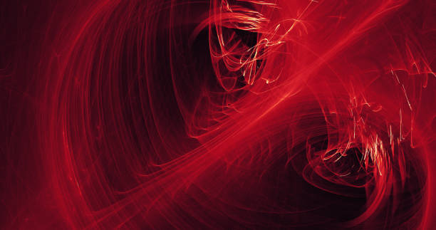 istock Red And Yellow Abstract Lines Curves Particles Background 690689748