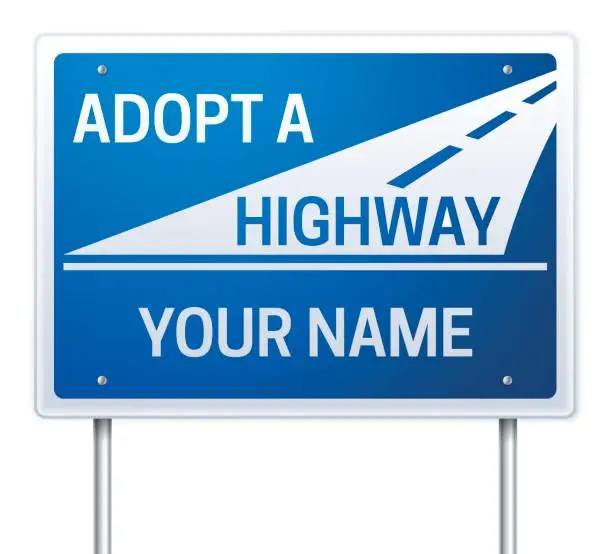 Vector illustration of Adopt a Highway Sign