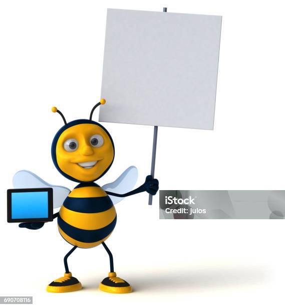 Fun Bee Stock Photo - Download Image Now - Animal, Bee, Cartoon