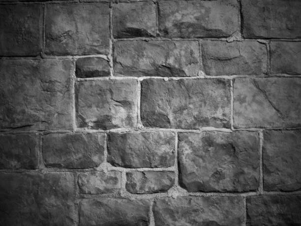 Black and white color of stone wall