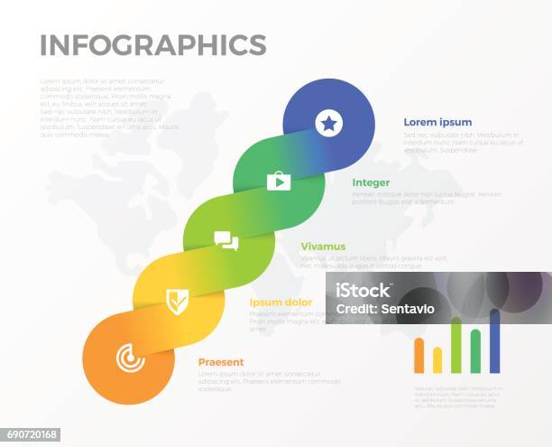 Process Corner Graph Gradient Multicolor 5 Links Of Process Chain Diagram In Corner Vector ...
