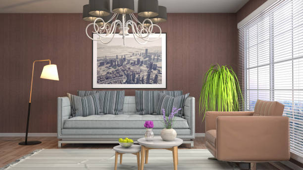 istock Interior living room. 3d illustration 690724504
