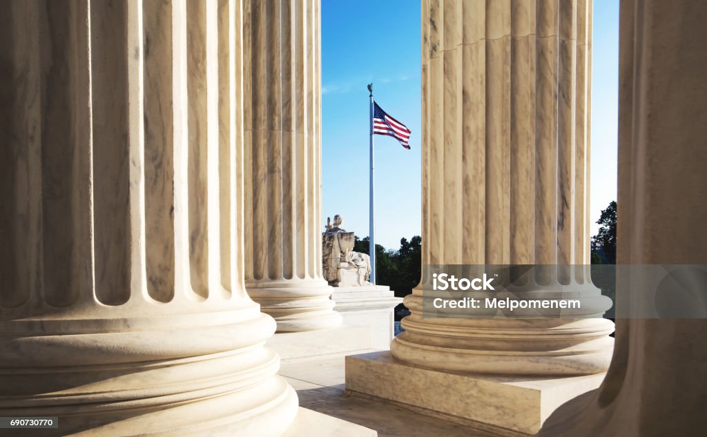 The marble columns of the Supreme Court of the United States The marble columns of the Supreme Court of the United States in Washington DC Washington DC Stock Photo