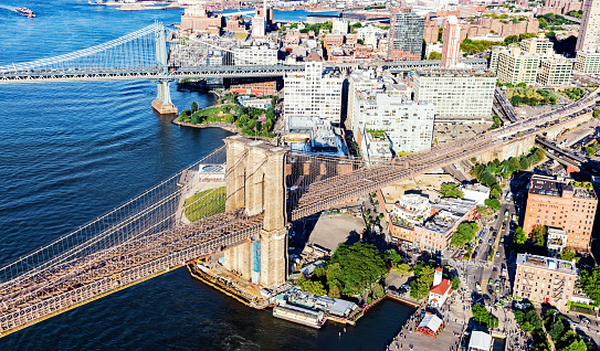 Brooklyn Bridge over the East River in New York City