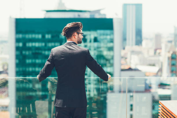 istock Young Businessman Looking at City 690742214