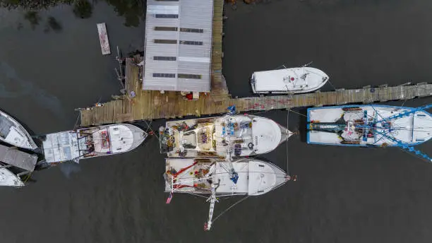 Aerial view Boats