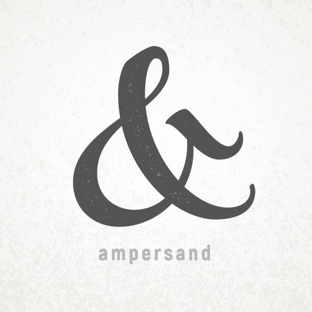 Ampersand. Elegant vector symbol on grunge background Ampersand. Elegant vector symbol on grunge background. Eps8. RGB. Global colors ampersand stock illustrations