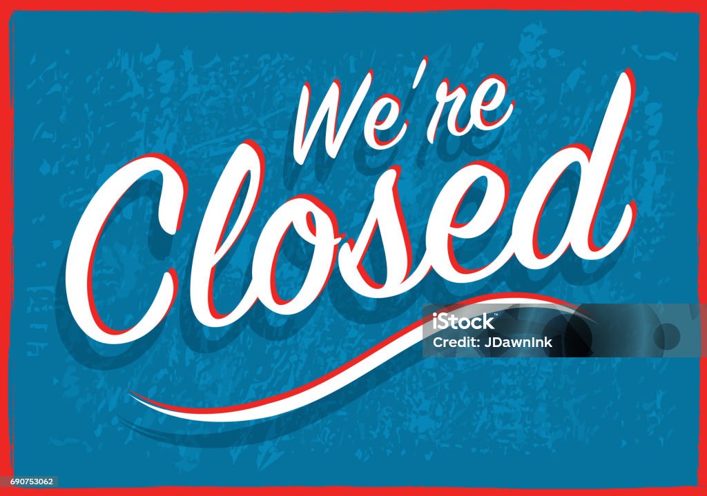 Retro Styled Closed Sign Stock Illustration - Download Image Now ...