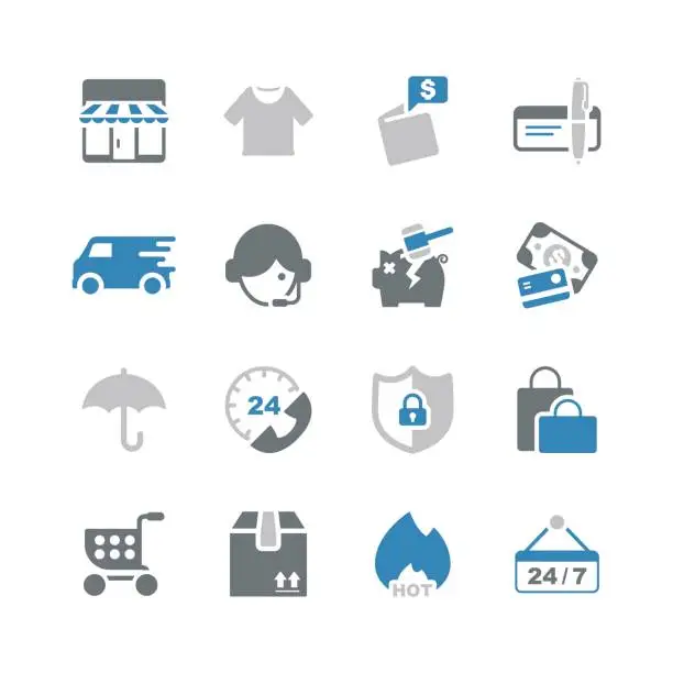 Vector illustration of Shopping icons