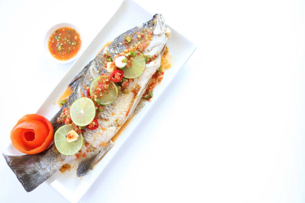 istock Stream Sea bass with lime food 690760822