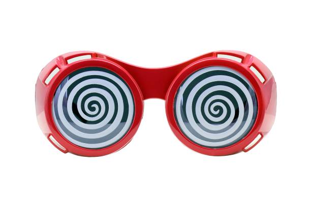Funny glasses isolated on white background, Extravagant party goggles. stock photo
