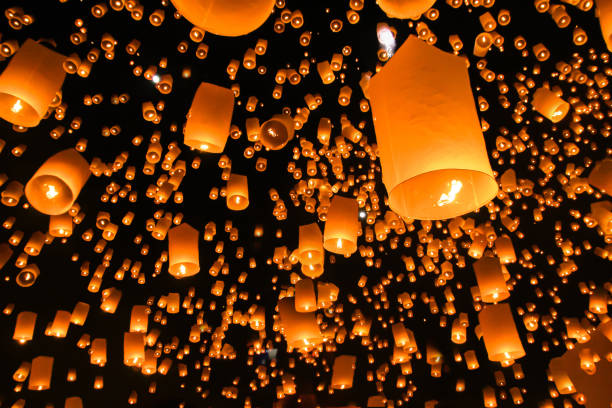 istock Floating lantern, Yi Peng,Firework Festival in Chiangmai Thailand 690790546