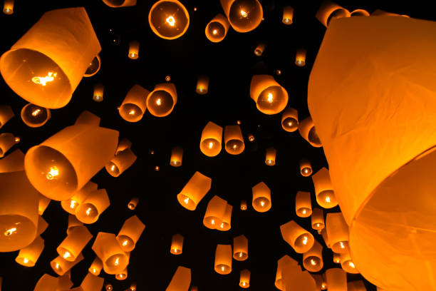 istock Floating lantern, Yi Peng,Firework Festival in Chiangmai Thailand 690793958