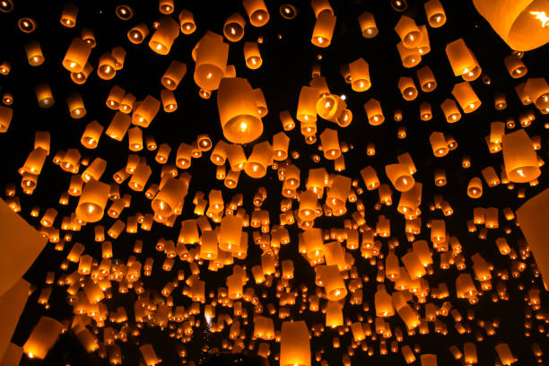 istock Floating lantern, Yi Peng,Firework Festival in Chiangmai Thailand 690795450