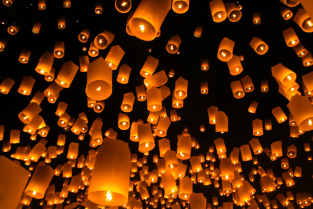 istock Floating lantern, Yi Peng,Firework Festival in Chiangmai Thailand 690796354