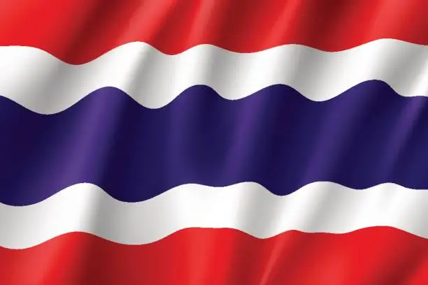 Vector illustration of National flag Kingdom of Thailand.