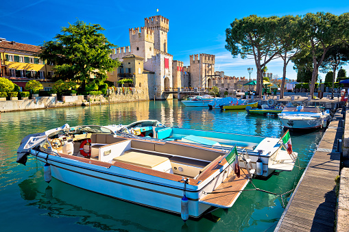 Lago di Garda town of Sirmione view, Tourist destination in Lombardy region of Italy
