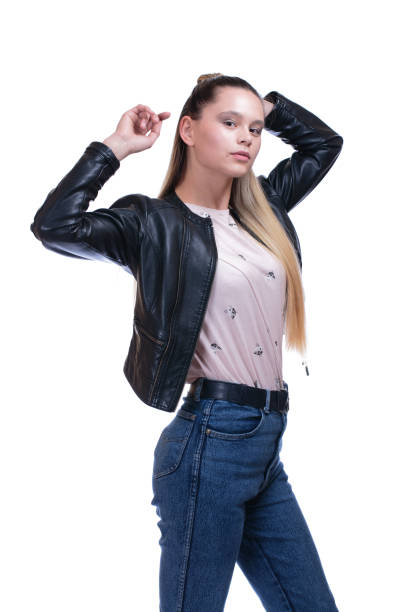 istock spectacular blonde pose on the white background 690803940