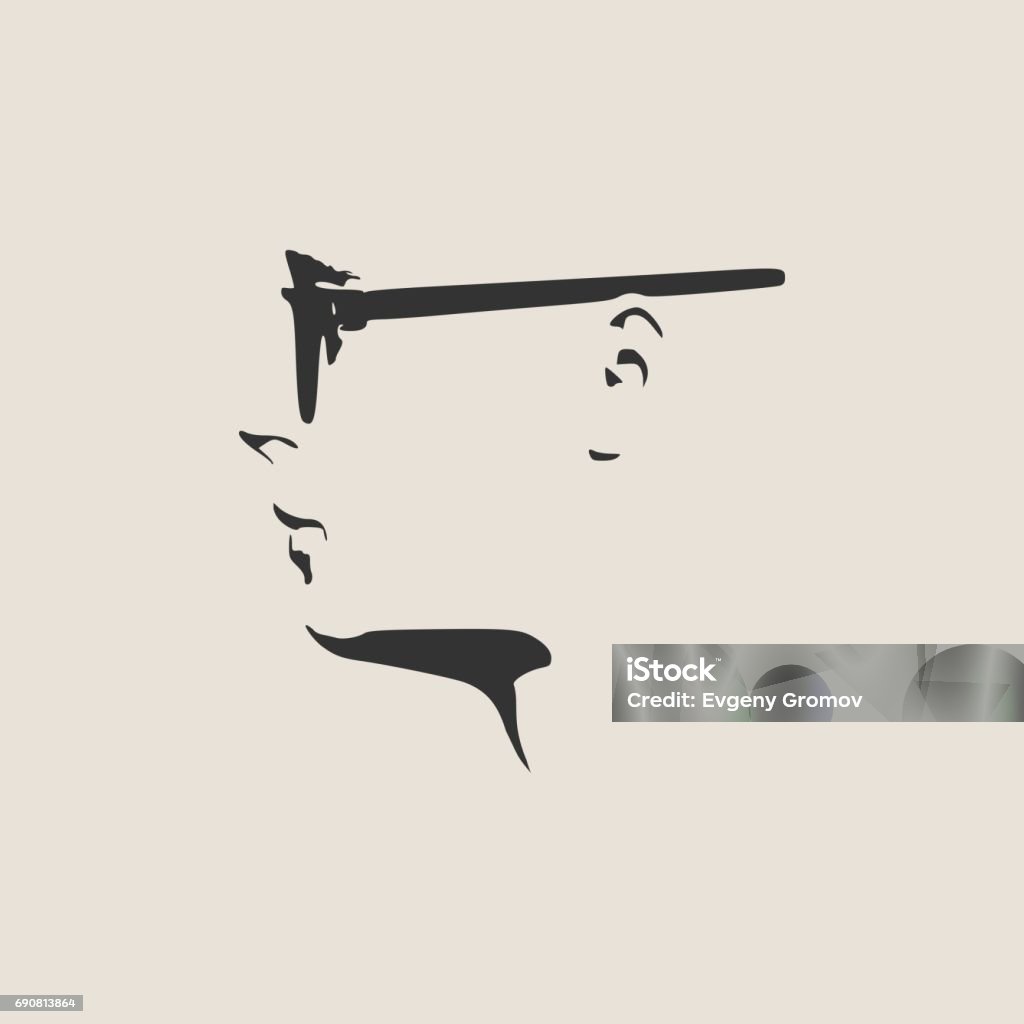 Man avatar profile view. Male face silhouette Man avatar profile view. Isolated male face silhouette or icon . Vector illustration. Portrait with sunglasses Eyeglasses stock vector