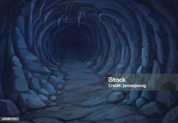 View From The Inside Of The Cave Stock Illustration - Download Image Now - Cave, Dark, Tunnel