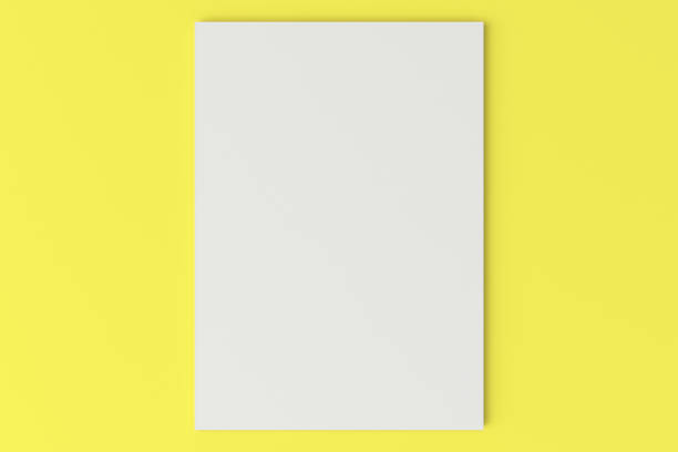 istock Blank white closed brochure mock-up on yellow background 690817042