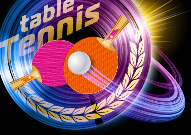 Vector illustration of Table tennis