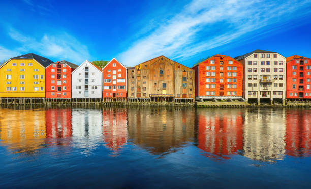 istock Old timber buildings in Trondheim, Norway 690834478