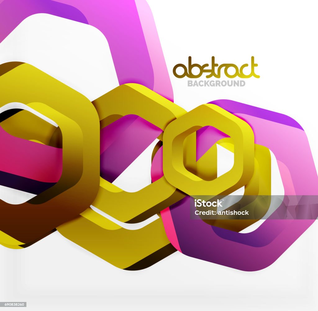 Overlapping Signs Overlapping Hexagons Design Background Stock Illustration - Download ...
