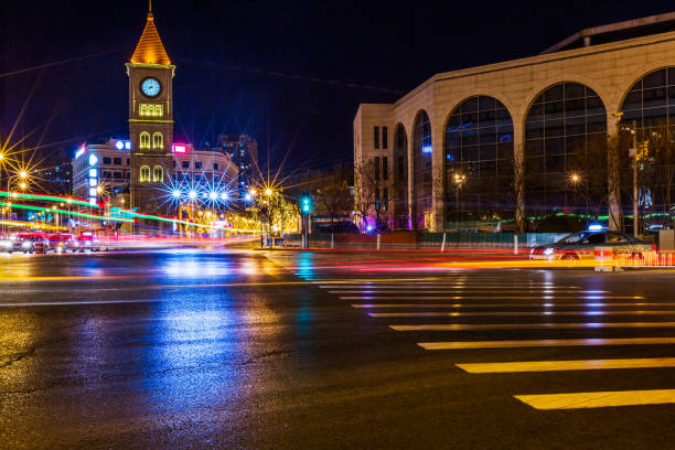 istock urban traffic road with cityscape at night 690840662