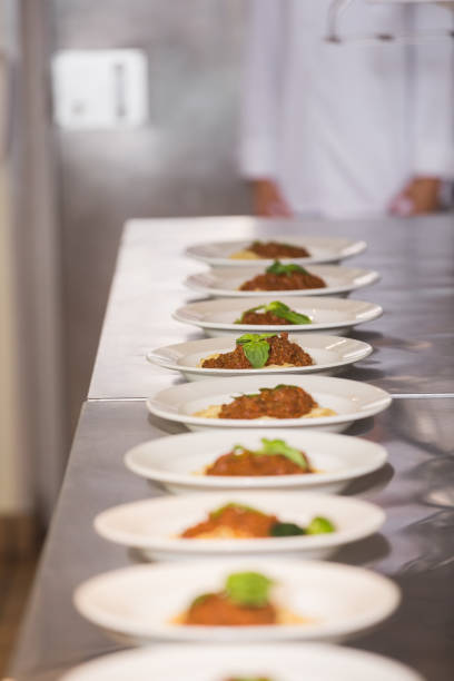 istock Cooked food in a row on kitchen counter 690841254