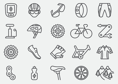 Cycling Line Icons 