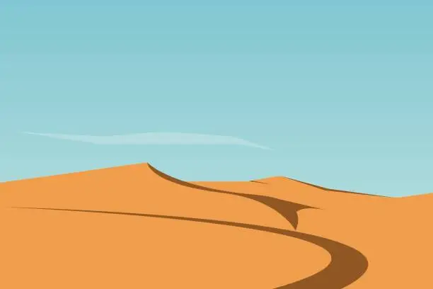 Vector illustration of Desert dunes landscape background