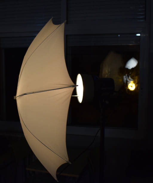 istock Photography flashes with umbrella. 690853132