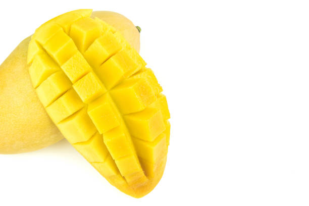 istock Yellow Mango cubes mango thailand fruit favorite isolated on a white background. 690856182