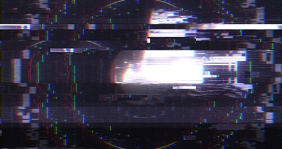 Abstract Digital User Interface HUD with Pixel Noise Glitch Error Video Damage
