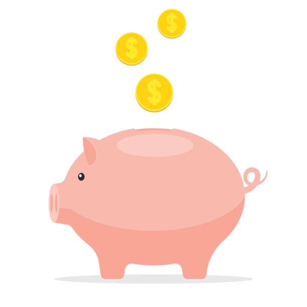 Piggy Bank with coins Piggy Bank with coins. Save money concept, to save finances. Vector illustration in flat style isolated on white background piggy bank illustrations stock illustrations