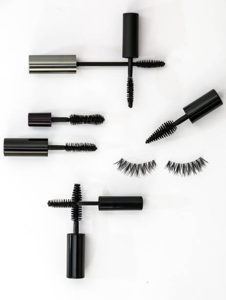 istock collection of different mascara brushes on a white background. 690862428