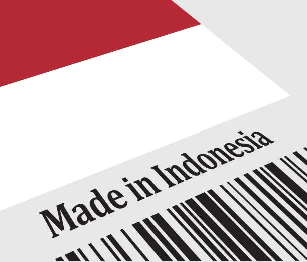 Vector illustration of Label of Made in Indonesia
