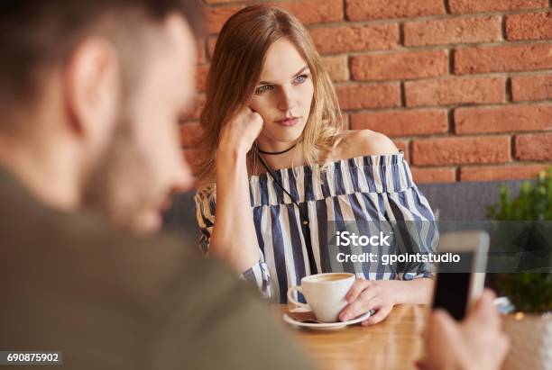 Couple Having Problems With Communication Stock Photo - Download Image Now - Fighting, Mobile Phone, Anger