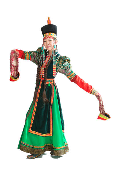 istock Woman dances inl costume national dance 690879946