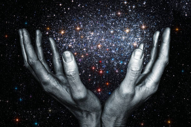 God's hands holding a star galaxy God's hands holding a star galaxy in space spiritual enlightenment stock pictures, royalty-free photos & images