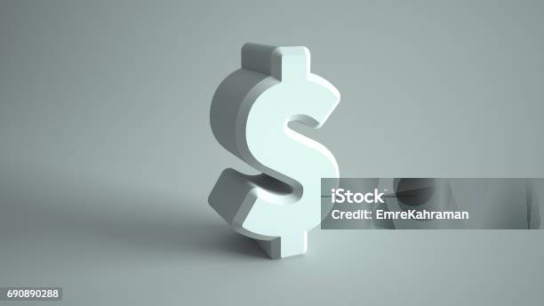 White Dollar Sign Symbol Stock Photo - Download Image Now - Three Dimensional, Currency Symbol, Euro Symbol