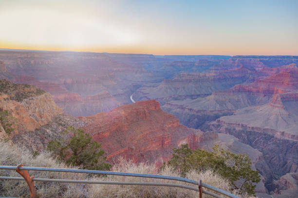 Amazing panorama view of Grand Canyon next to Hopi Point stock photo