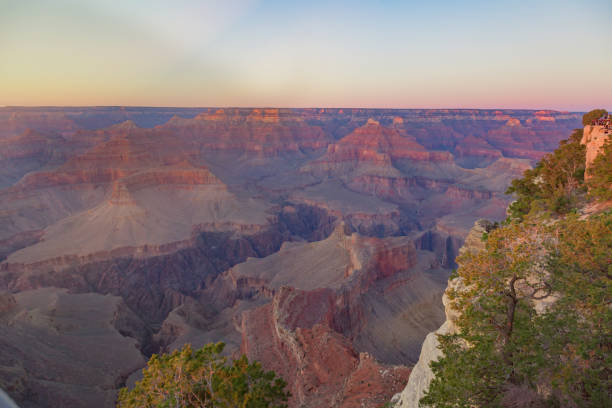 Amazing panorama view of Grand Canyon next to Hopi Point stock photo