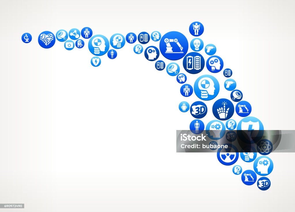 Vector Robots Button Florida Robots And Robotics Vector Button Pattern Stock Illustration ...