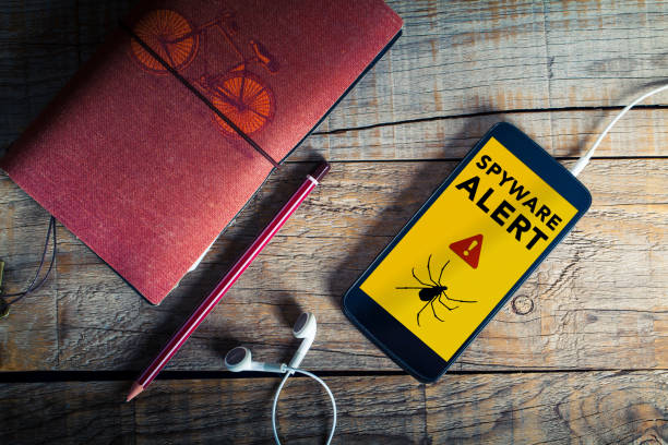 Spyware alert notification in a mobile phone.