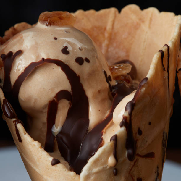 istock Delicious ice cream In waffle cone 691103774